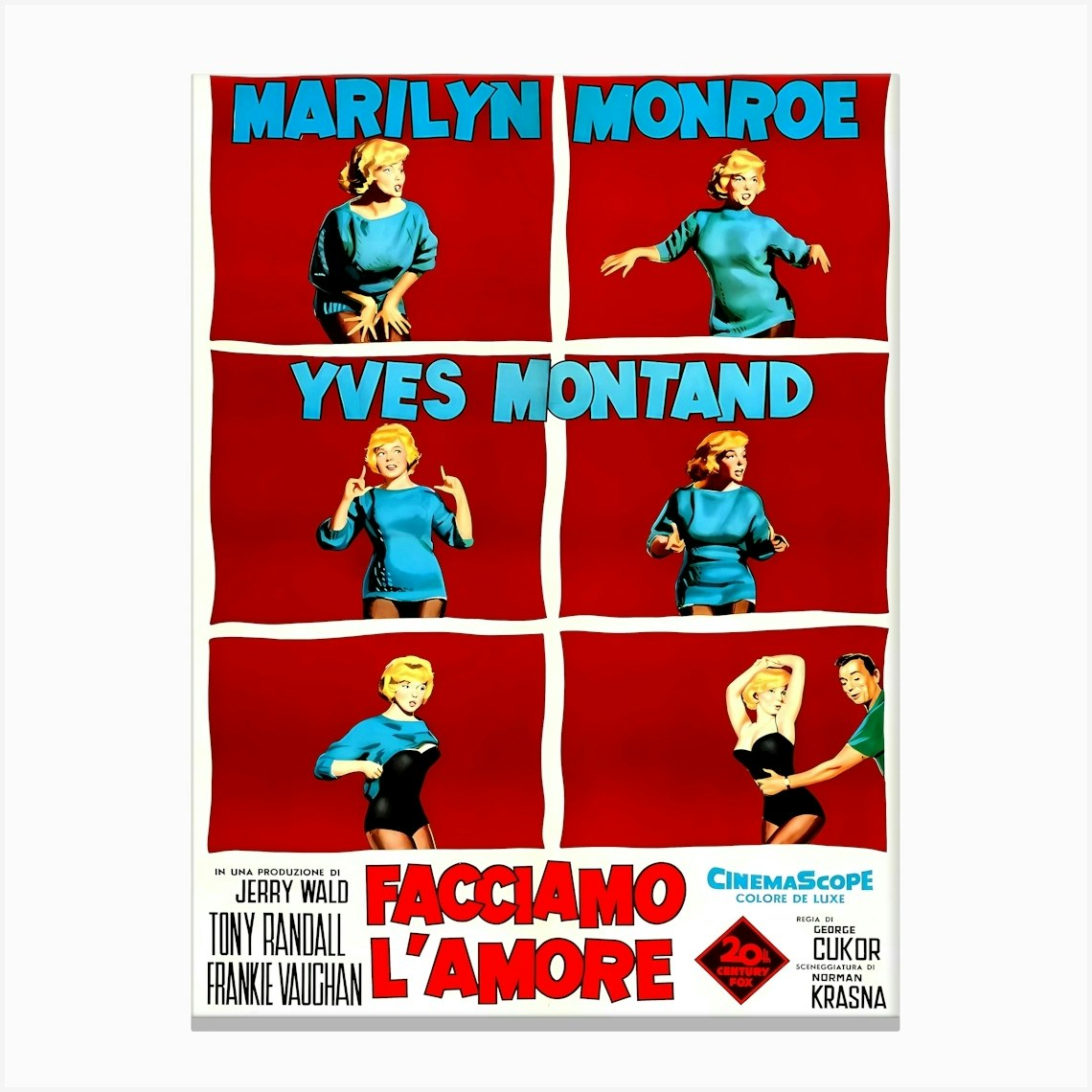 Let’s Make Love, Marylin Monroe, Classic Movie Poster, 1960 Canvas Print by Vintage Spirit
