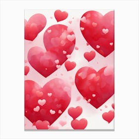 Cute Hearts Love Canvas Print