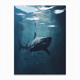  An Illustration Of A Dark Shadow Of A Shark Swimming 1 Canvas Print