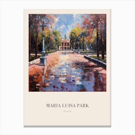 Maria Luisa Park Seville Spain 2 Vintage Cezanne Inspired Poster Canvas Print