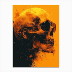 Skull Spectacle: A Frenzied Fusion of Deodato and Mahfood:Skull With Sunglasses 2 Canvas Print