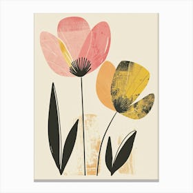 Fort Worth Flower Market Boho Minimalist Style Canvas Print