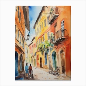 Verona, Italy Watercolour Streets 3 Canvas Print