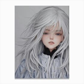 White Haired Girl Canvas Print