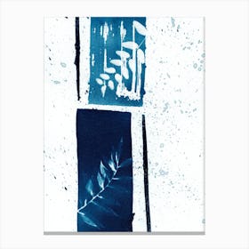 Blue Plant Strokes Canvas Print