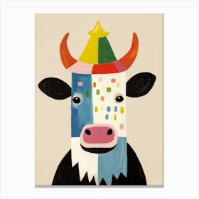 Little Cow 1 Wearing A Crown Canvas Print