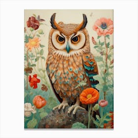 Eastern Screech Owl 2 Detailed Bird Painting Canvas Print