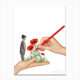 Dessin coquelicot Canvas Print