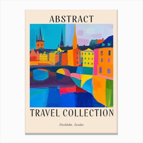Abstract Travel Collection Poster Stockholm Sweden 2 Canvas Print