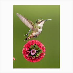 Female Ruby Throated Hummingbird-Reimagined 3 Canvas Print