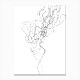 Line Drawing Of A Woman'S Head 1 Canvas Print