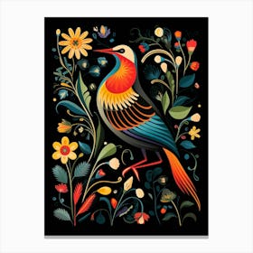 Folk Bird Illustration Mockingbird 2 Canvas Print