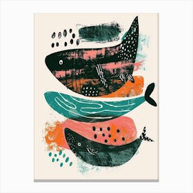 Whales In The Sea Canvas Print