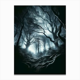 Dark Forest Wood Tree Canvas Print
