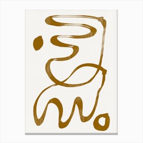Mustard Line Shapes Modern Minimalistic Graphic Latte Drawing Home Decor Canvas Print