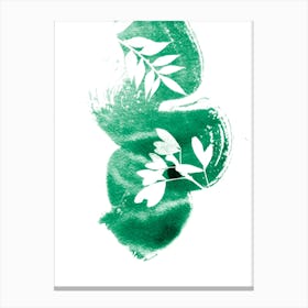 Abstract Green Leaves On A White Background Canvas Print