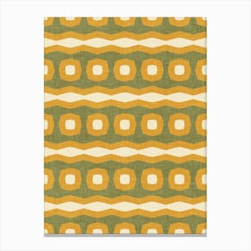 Modern Geometric Waves In Harvest Gold Canvas Print