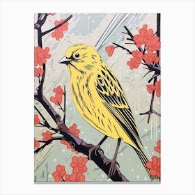 Bird Illustration Yellowhammer 4 Canvas Print