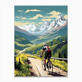 Tour De Mont Blanc France 4 Vintage Travel Illustration Canvas Print