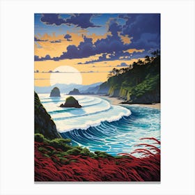 Painting That Depicts Cannon Beach Oregon 1 Canvas Print