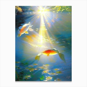 Hikari Mujimono Koi Fish Monet Style Classic Painting Canvas Print