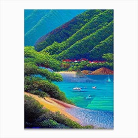 Ilhabela Brazil Pointillism Style Tropical Destination Canvas Print