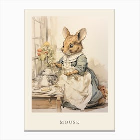 Beatrix Potter Inspired  Animal Watercolour Mouse Canvas Print