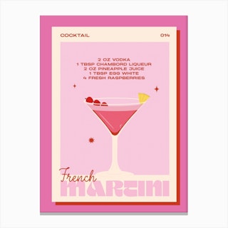 French Martini Cocktail Canvas Print