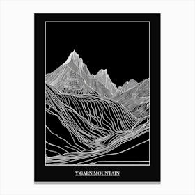 Y Garn Mountain Line Drawing 3 Poster Canvas Print