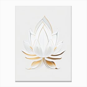 White Lotus Retro Minimal 1 Canvas Print