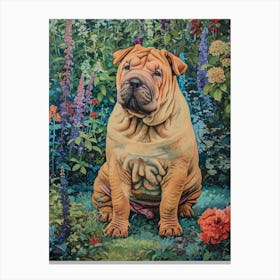 Chinese Shar Pei Acrylic Painting 1 Canvas Print