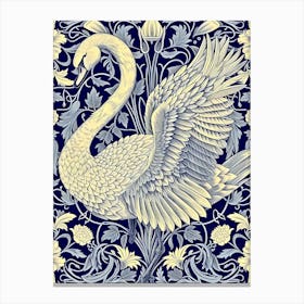 Swan Inspired by William Morris Canvas Print