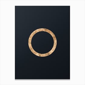 Abstract Geometric Gold Glyph on Dark Teal n.0220 Canvas Print