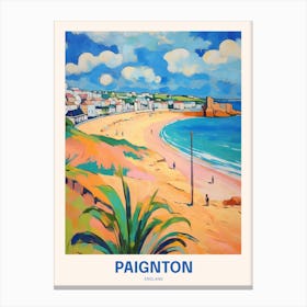 Paignton England 6 Uk Travel Poster Canvas Print