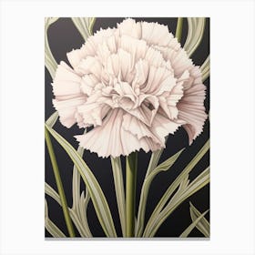 Flower Illustration Carnation Dianthus 2 Canvas Print