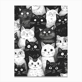 Perfectly Repeatable Artwork With Cute Cat Faces 57 Canvas Print