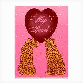 My Love Pink Leopards Canvas Print