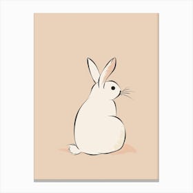 White Rabbit - Boho, Line Art Canvas Print