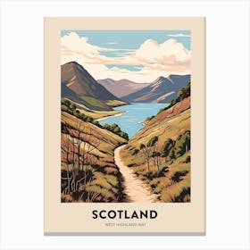 West Highland Way Scotland 3 Vintage Hiking Travel Poster Canvas Print
