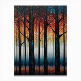 Sunset In The Woods 3 Canvas Print