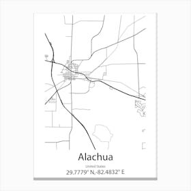 Alachua,United States Minimalist Map Canvas Print