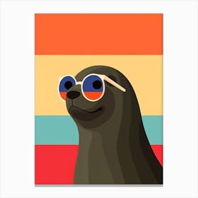 Little Sea Lion 2 Wearing Sunglasses Canvas Print