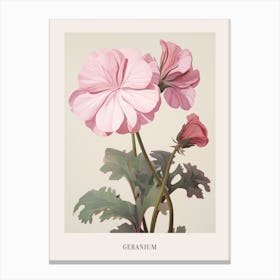 Floral Illustration Geranium 1 Poster Canvas Print