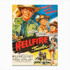 Movie Poster, Western, Hellfire Canvas Print