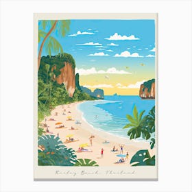 Poster Of Railay Beach, Krabi, Thailand, Matisse And Rousseau Style 3 Canvas Print