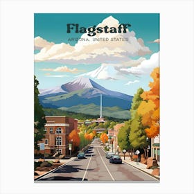 Flagstaff Arizona United States Mountain Travel Illustration Canvas Print