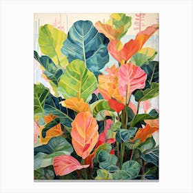 Tropical Plant Painting Fiddle Leaf Fig 1 Canvas Print