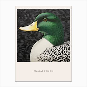 Ohara Koson Inspired Bird Painting Mallard Duck 2 Poster Canvas Print