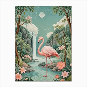 Moonlit Flamingo Canvas Print