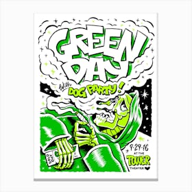 Green Day Dog Party Canvas Print
